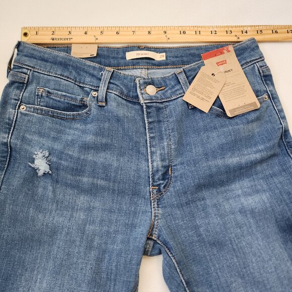 NWT Levi's 711 Skinny Jeans Mid Rise 29 Blue Y2K - Picture 5 of 6